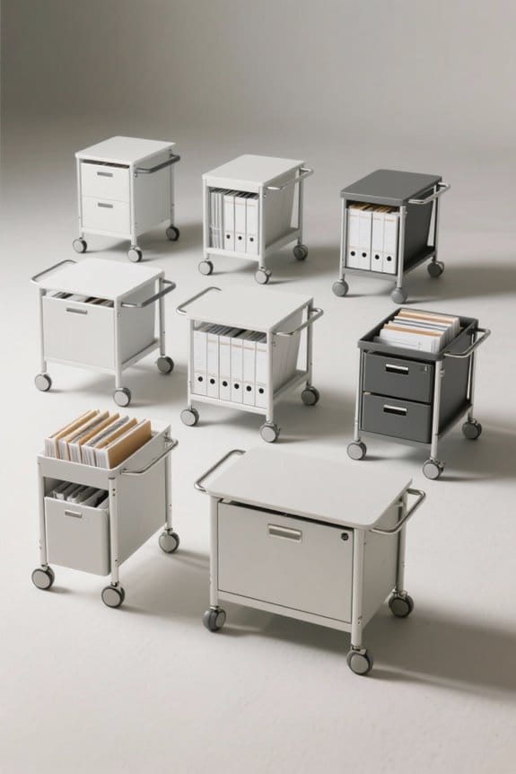 efficient workspace with rolling carts